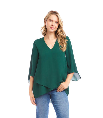 Petite Size Bracelet Sleeve Asymmetric Top