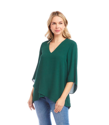 Petite Size Bracelet Sleeve Asymmetric Top