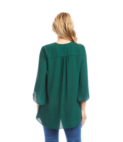 Petite Size Bracelet Sleeve Asymmetric Top