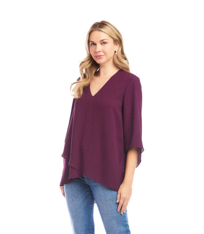 Petite Size Bracelet Sleeve Asymmetric Top