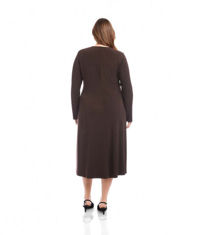 Plus Size Kate V-Neck Midi Travel Jersey Dress