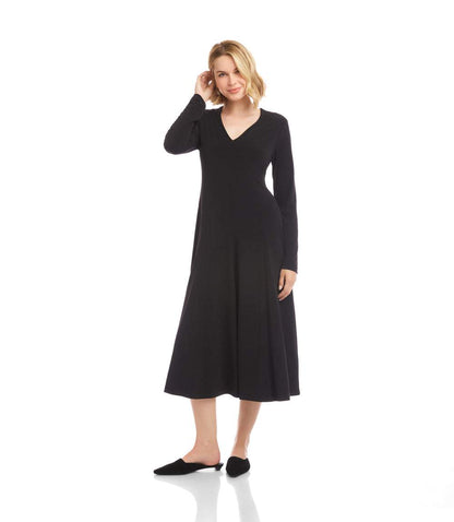 Kate V-Neck Midi Travel Jersey Dress