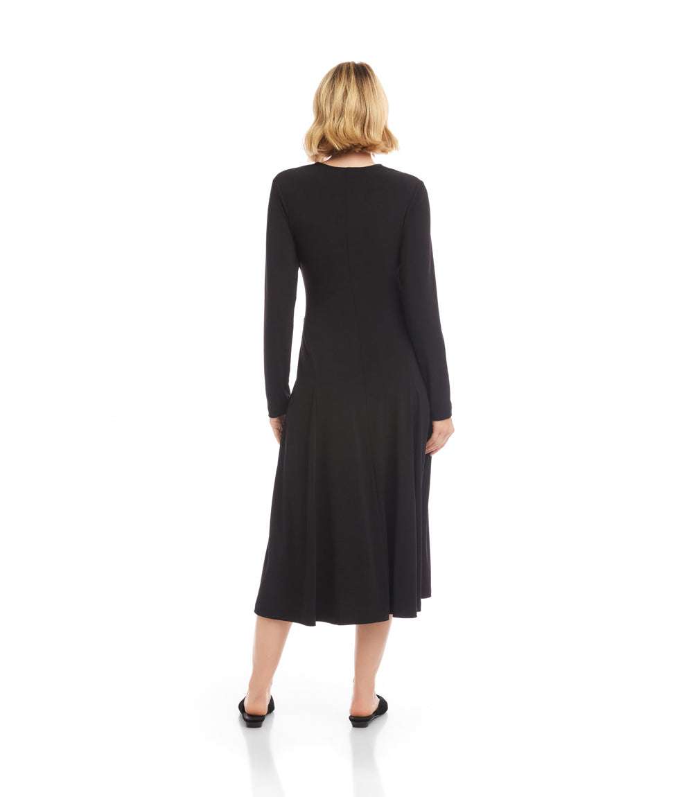 Kate V-Neck Midi Travel Jersey Dress