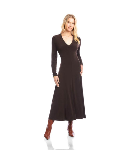 Kate V-Neck Midi Travel Jersey Dress