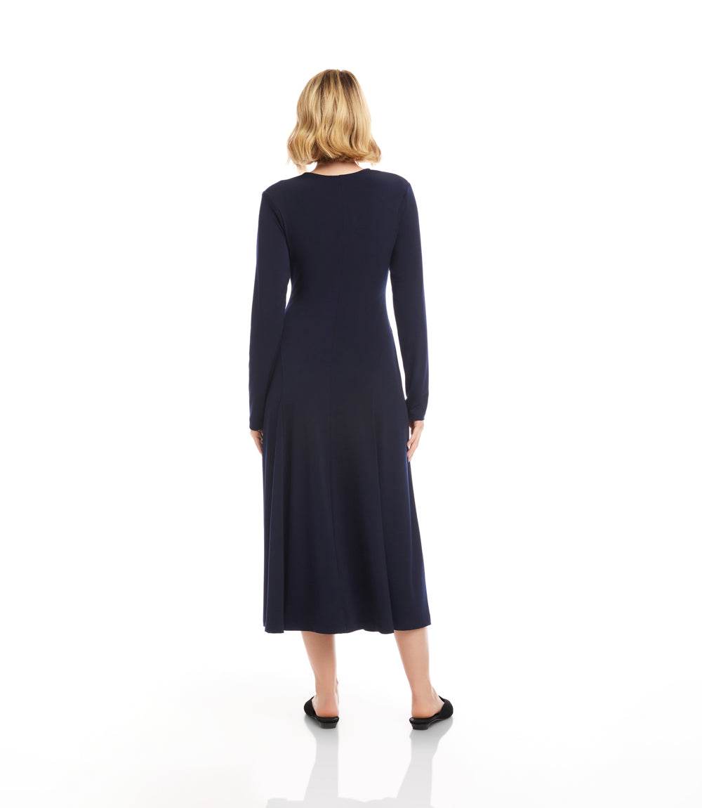 Kate V-Neck Midi Travel Jersey Dress