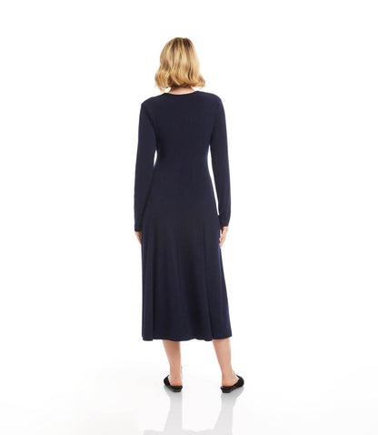 Kate V-Neck Midi Travel Jersey Dress