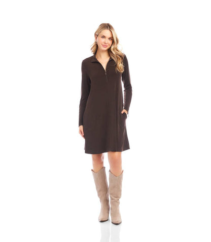 Petite Size Zip-Up Travel Jersey Dress