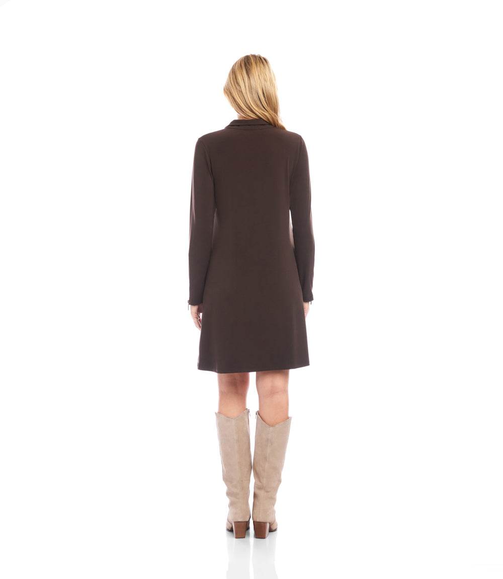 Petite Size Zip-Up Travel Jersey Dress