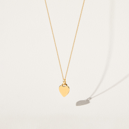 Gold Heart Engraved Necklace