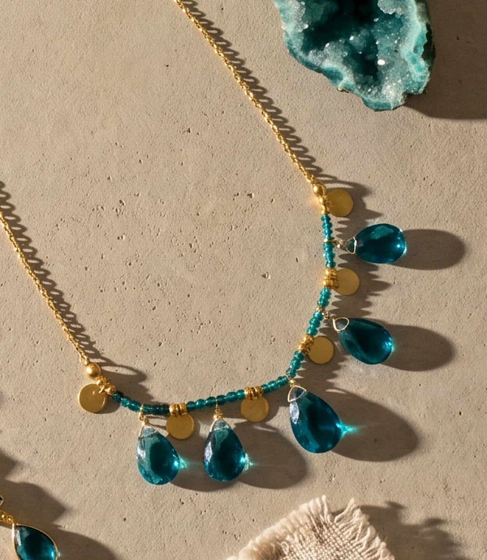 Teal Topaz Statement Necklace
