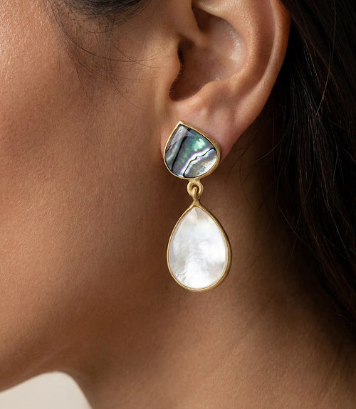 Pearl And Abalone Earrings
