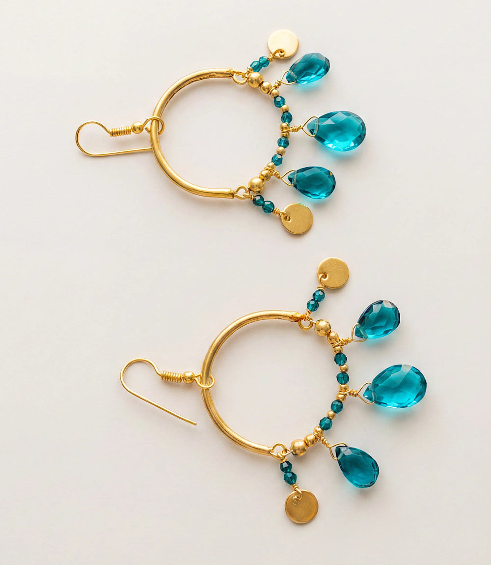 Teal Topaz Dangle Earrings