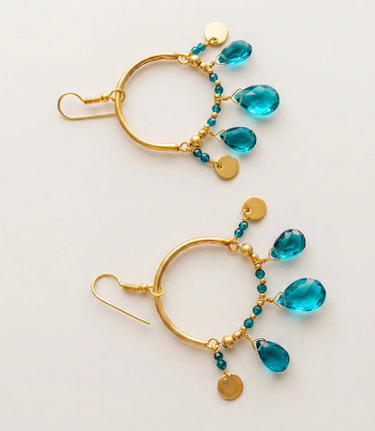 Teal Topaz Dangle Earrings