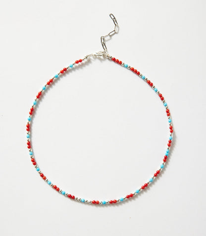 Turquoise And Red Coral Necklace