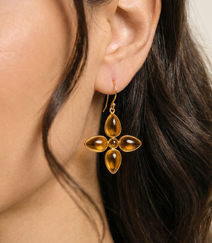 Dangling Gemstone Earrings