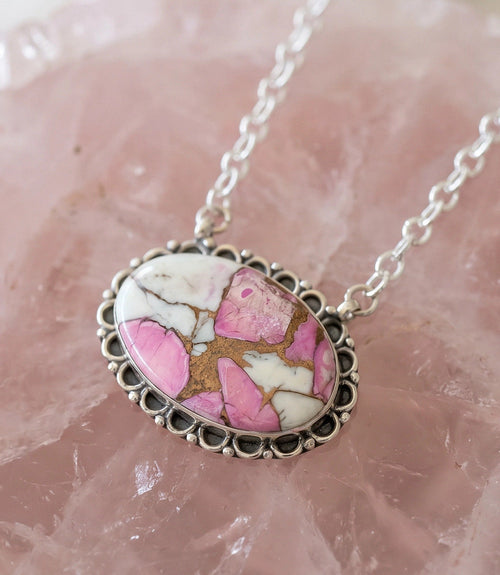 Cotton Candy Turquoise Oval Necklace