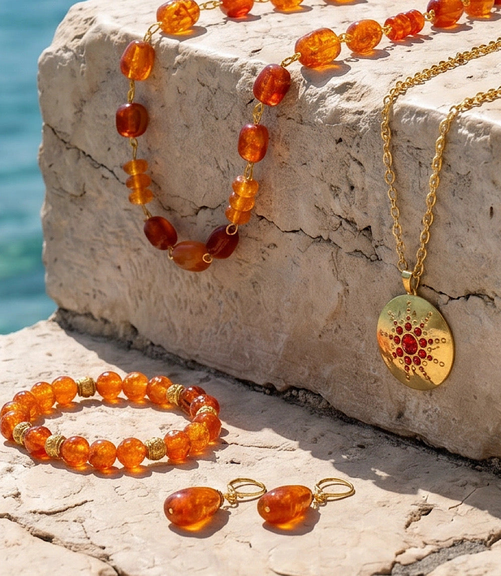 Amber Link Necklace