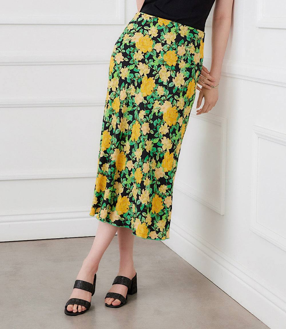 Bias Cut Midi Skirt