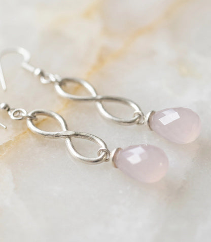 Pink Opal Twist Earrings