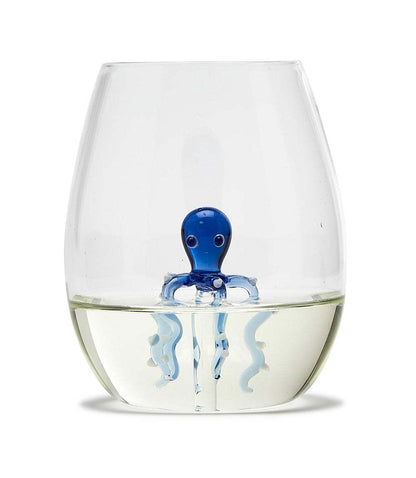Octopus Stemless Wine Glass