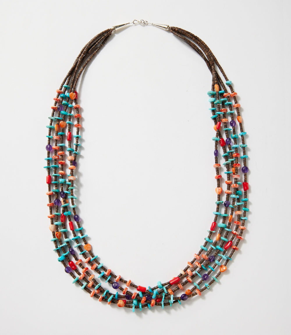Five Strand Turquoise Beaded Treasure Necklace