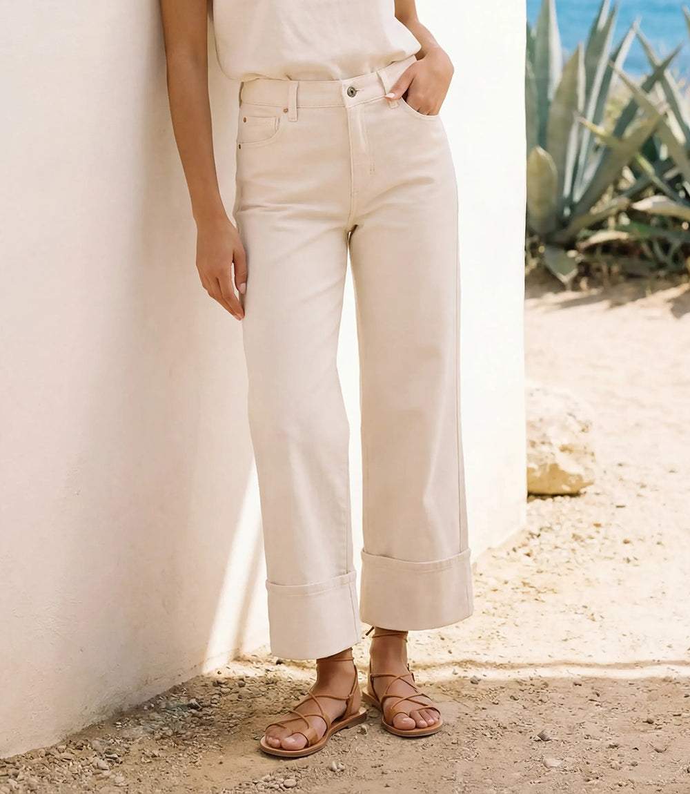 Cuffed Cropped Jeans