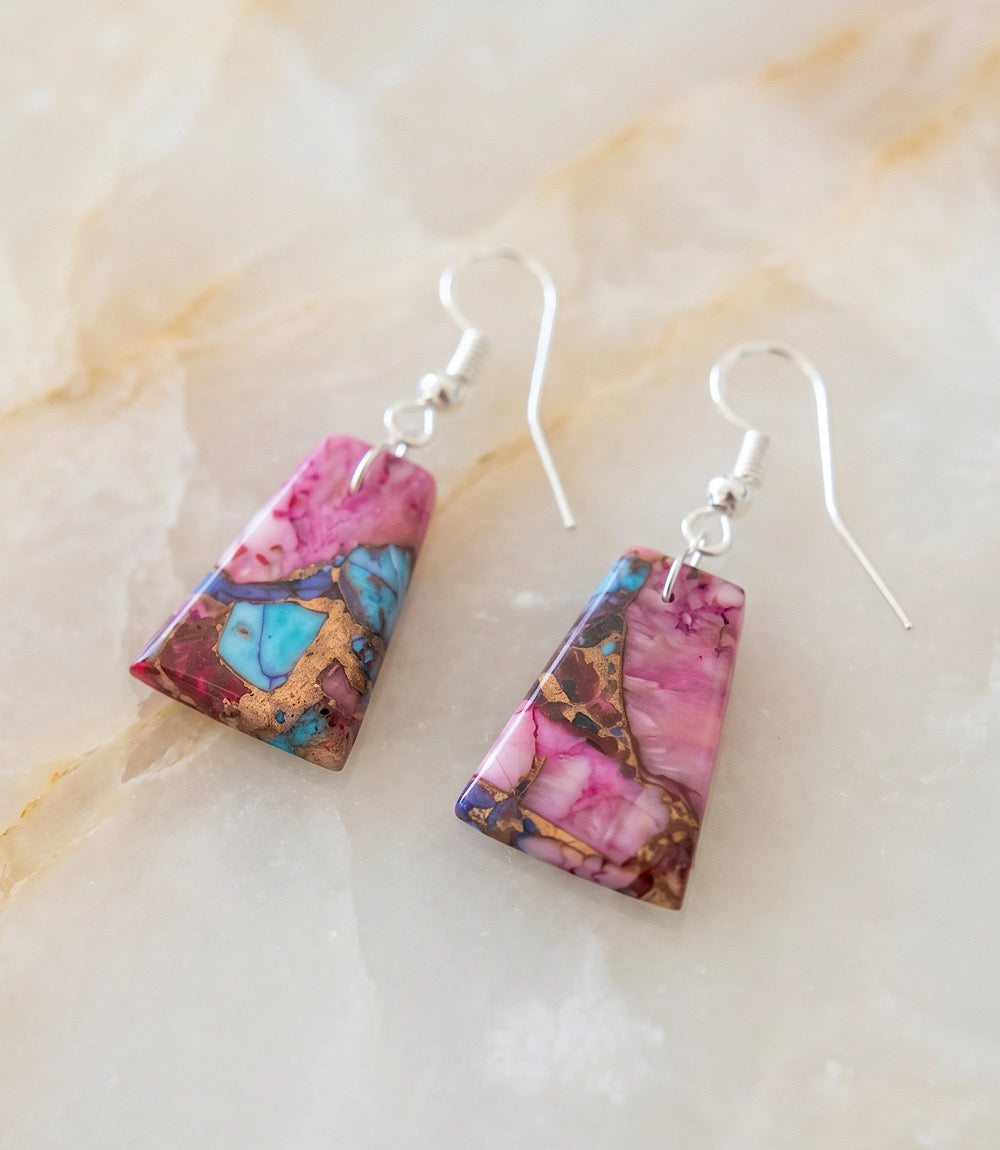Dahlia Rose Turquoise Earrings