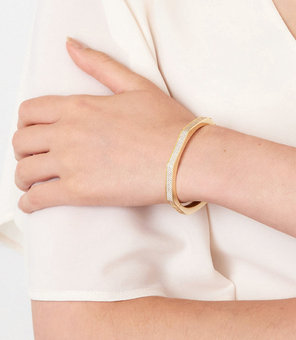 Pavé Crystal Angular Cuff Bracelet