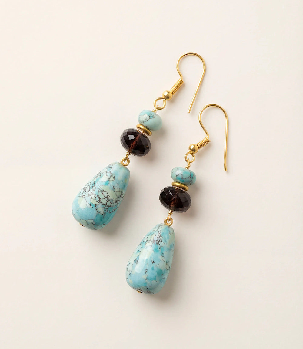 Tiered Turquoise And Gemstone Earrings