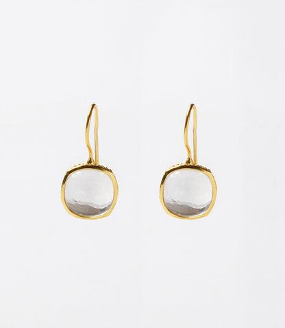Gemstone Bezel Drop Earrings