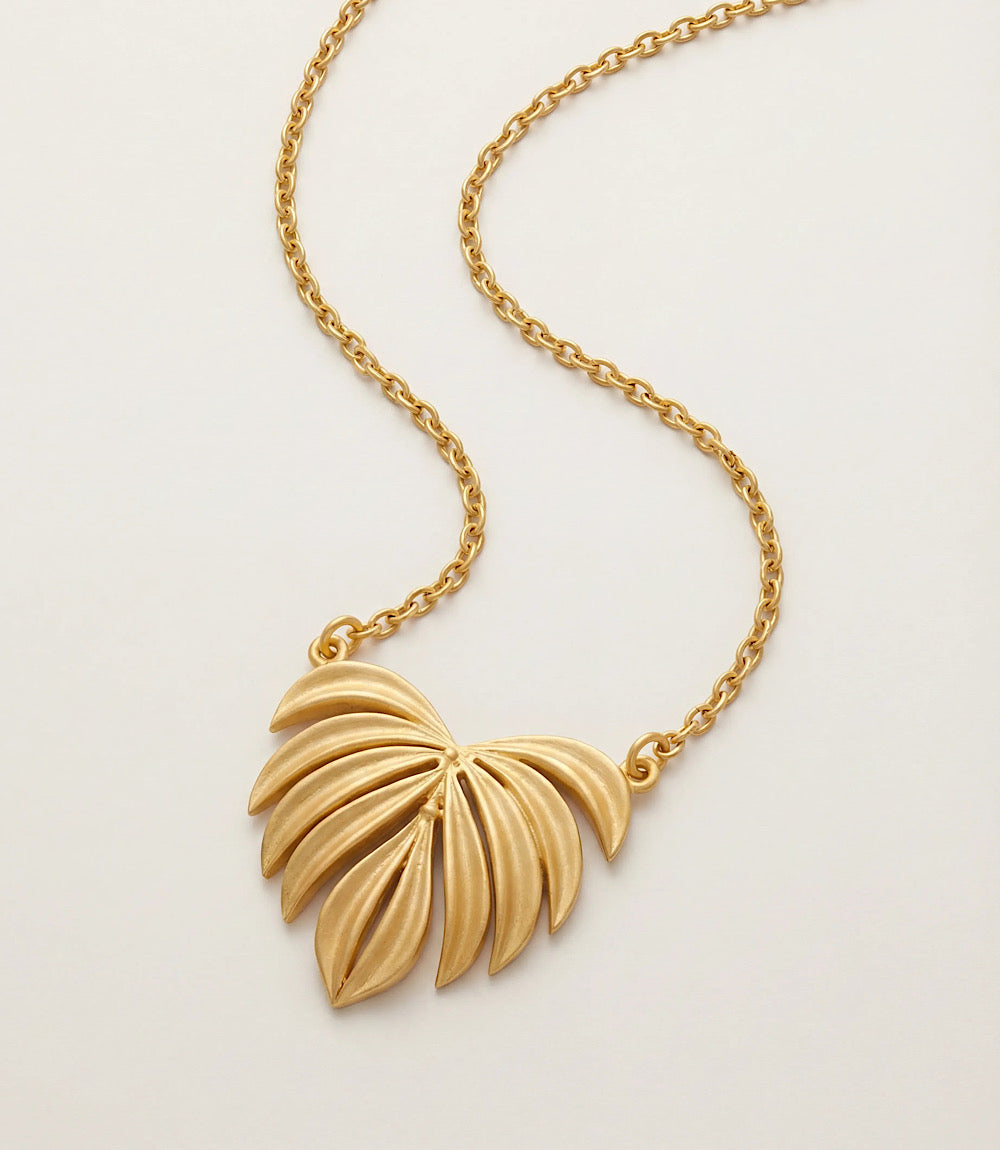 Tropical Leaf Pendant Necklace
