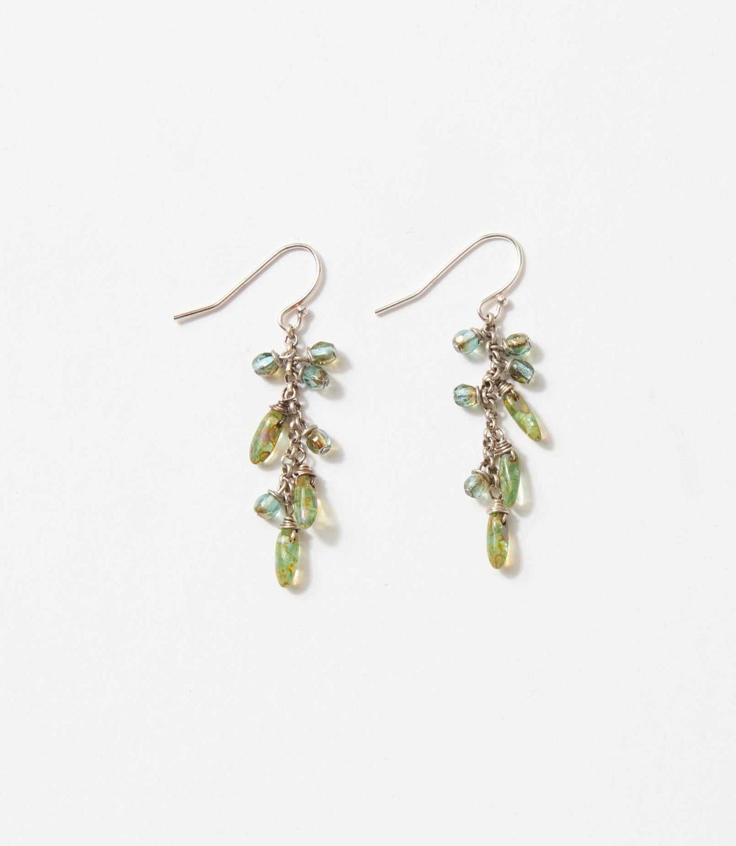 Rustic Creek Glass Cluster Earrings