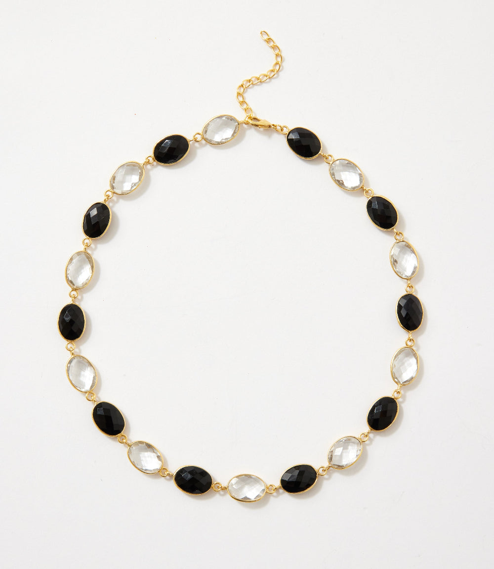 Black And White Station Necklace