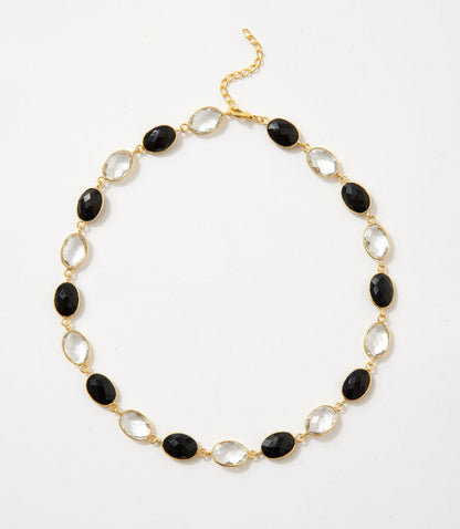 Black And White Station Necklace