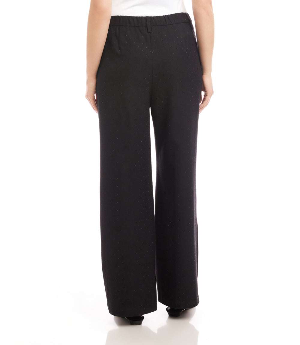 Rhinestone Embellished Wide-Leg Trousers