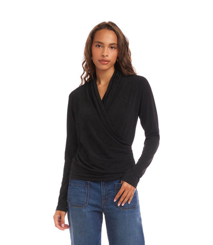 Travel Jersey Drape Front Crossover Top