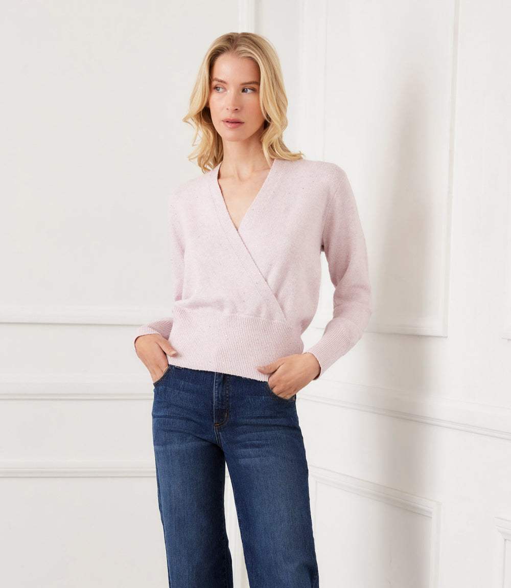 Sequin Wrap Sweater