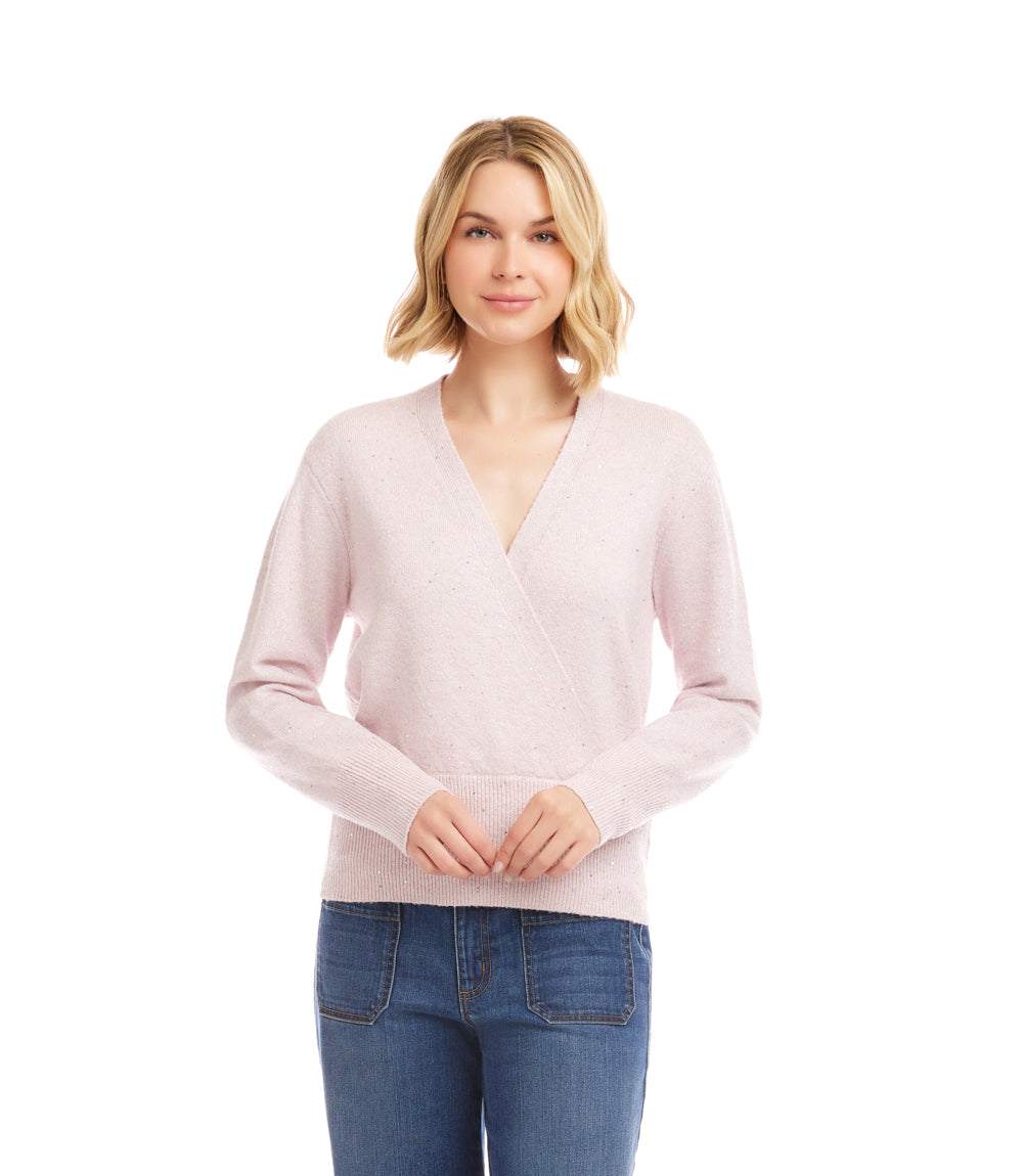 Sequin Wrap Sweater
