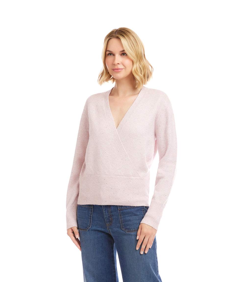 Sequin Wrap Sweater