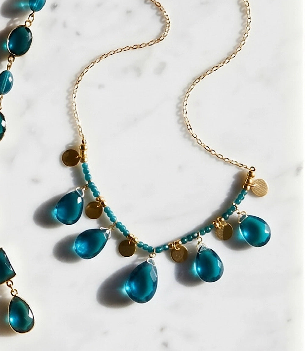Teal Topaz Statement Necklace