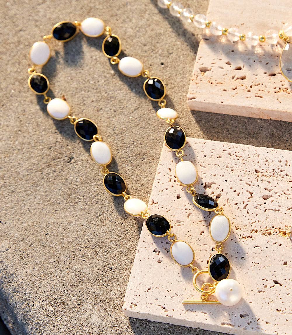Black And White Toggle Necklace