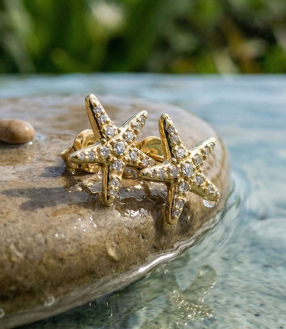 Pavé Starfish Stud Earrings