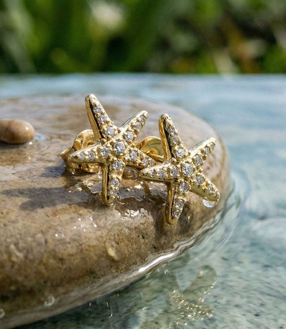 Pavé Starfish Stud Earrings