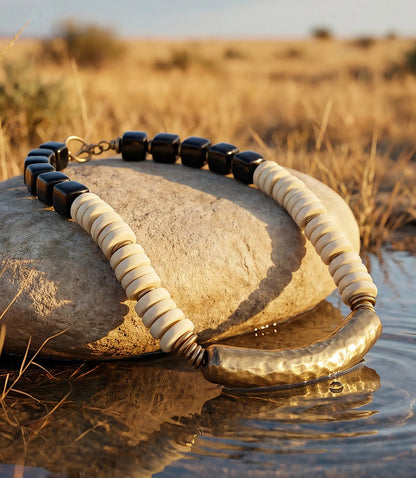 Shell And Gold Statement Necklace