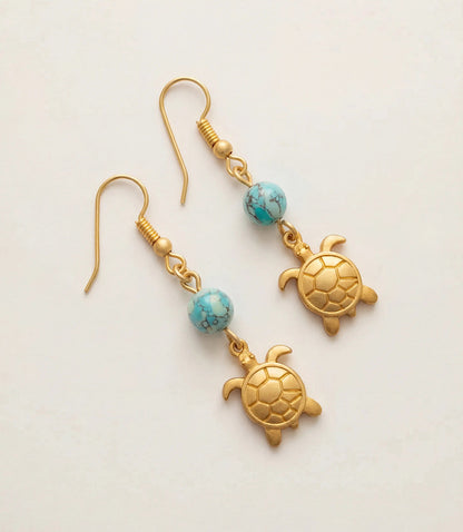 Sea Turtle Charm Earrings