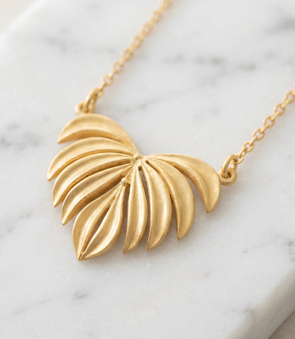 Tropical Leaf Pendant Necklace