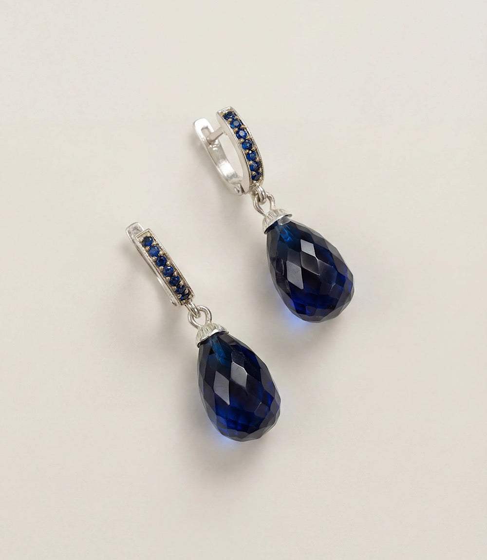 Sapphire Stone Huggie Earrings