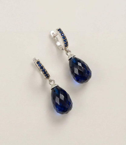 Sapphire Stone Huggie Earrings