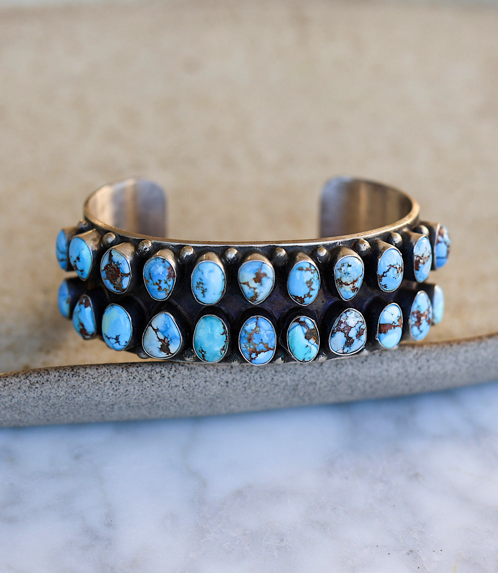 Sterling Silver Golden Hill Turquoise Bracelet
