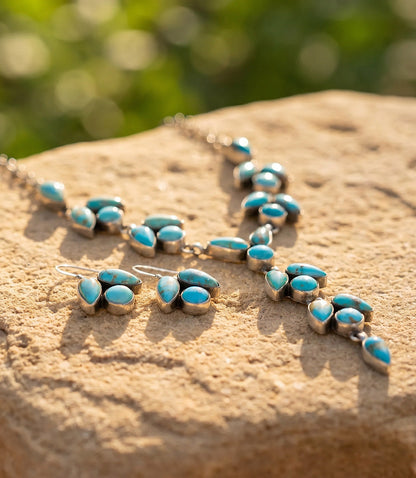 Turquoise Teardrop Cluster Set